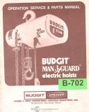 Budgit-Budgit Hoist 1 Ton, Electric Hoist Operations Service and Parts Manual 1974-1 Ton-622-633-01